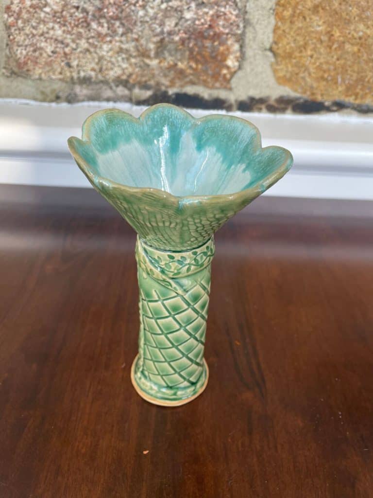 Green Lattice Vase