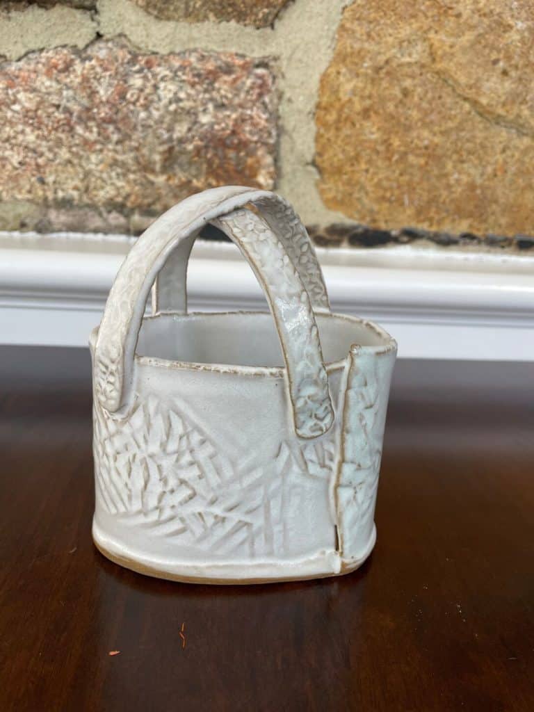 White Handled Basket